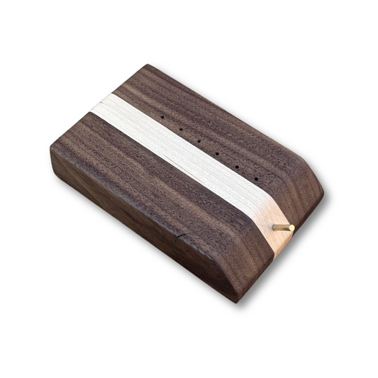Clark's Dubbing Block by Temperance & Penn, a handcrafted wooden block with precise grooves for tying flies, made from reclaimed wood and designed for fly fishing enthusiasts.
