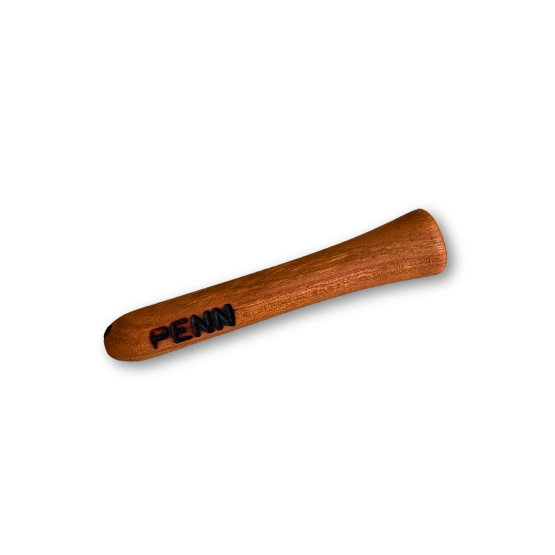 The Penn One-Note Fish Whistle, a handcrafted wooden smoking pipe designed for fly fishing anglers who enjoy a 420-friendly lifestyle. Made from premium hardwood, this pocket-sized piece blends seamlessly into any fly box or fishing pack—perfect for riverside sessions, campfire stories, and unwinding after a long day on the water. A must-have for anglers who appreciate tradition, craftsmanship, and a little green while they cast.